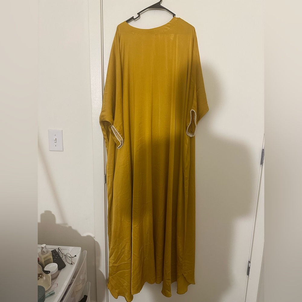 Elegant Mustard Kaftan Dress